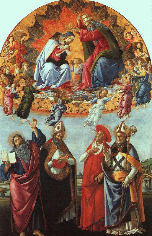 BOTTICELLI, Sandro The Coronation of the Virgin (San Marco Altarpiece) gfh Germany oil painting art